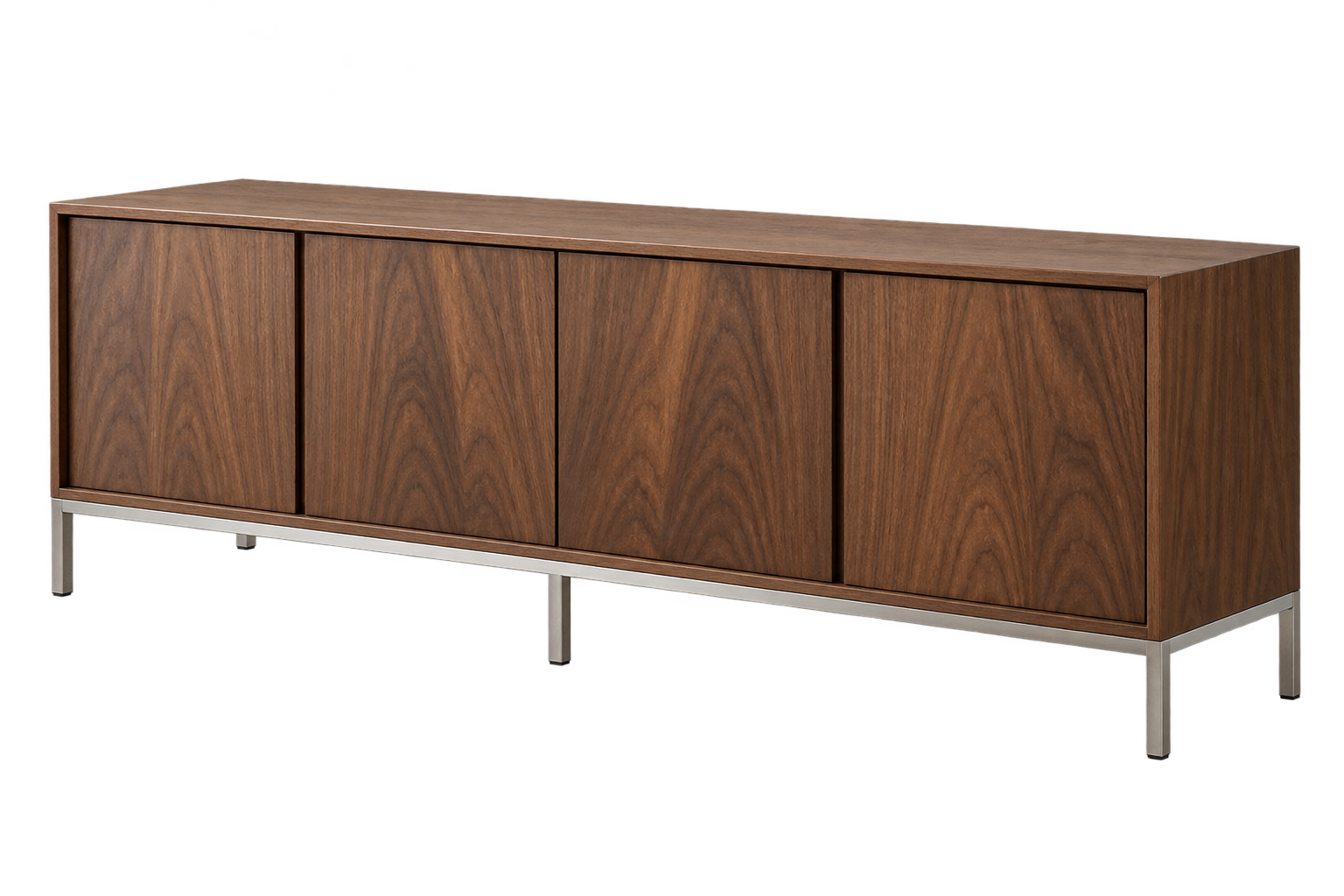 Florence Knoll style walnut credenza